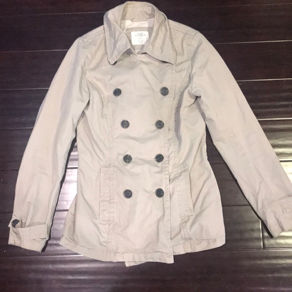 H&M Jackets & Blazers - H&M LOGG khaki button jacket trench pea coat sz 8